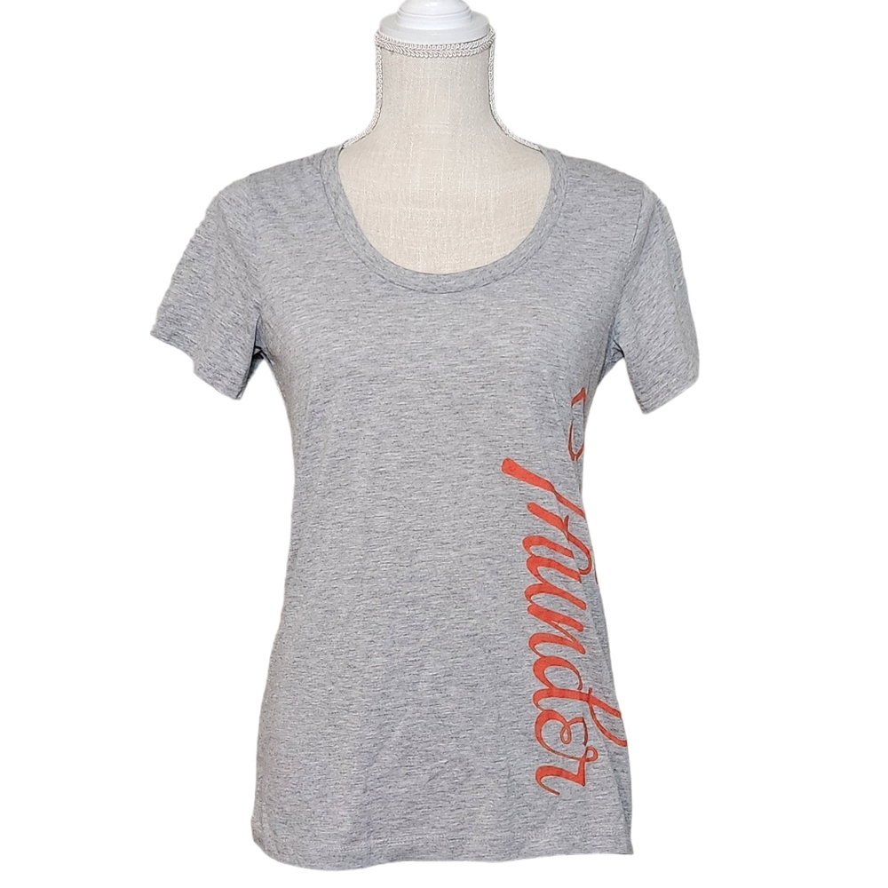 ✨️ Gear Medium Heather Gray Crew Neck OKC Orange Thunder Short Sleeve Shirt